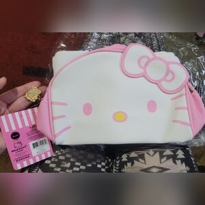Large Hello Kitty Pink and White Cosmetic Bag